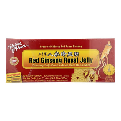 An image displaying Prince Of Peace Red Ginseng - Royal Jelly - 10 Cc - 30 Count by Prince Of Peace