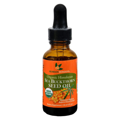 An image displaying Seabuck Wonders Organic Himalayan Seabuckthorn Seed Oil - 1 Ounce by Seabuck Wonders