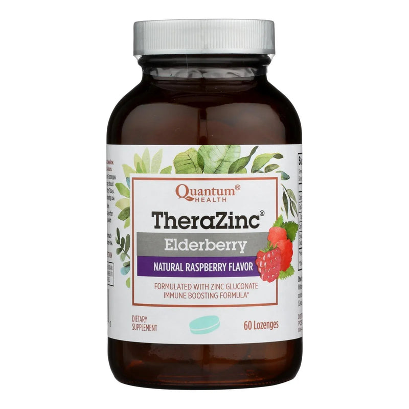 An image displaying Quantum Research Thera Zinc Lozenges - Elderberry - 60 Lozenges by Quantum Research