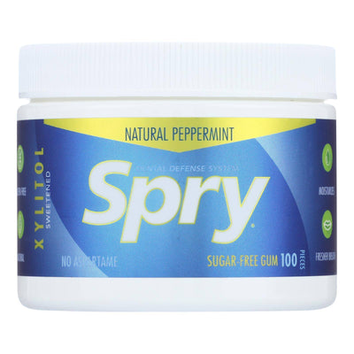 An image displaying Spry Chewing Gum - Xylitol - Peppermint - 100 Count - 1 Each by Spry