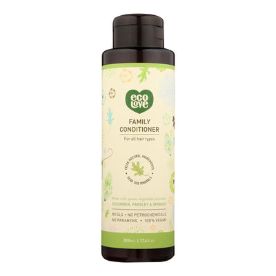 Ecolove Conditioner - Green Vegetables Family Conditioner For All Hair Types - Case Of 1 - 17.6 Fl Oz. - Orca Market