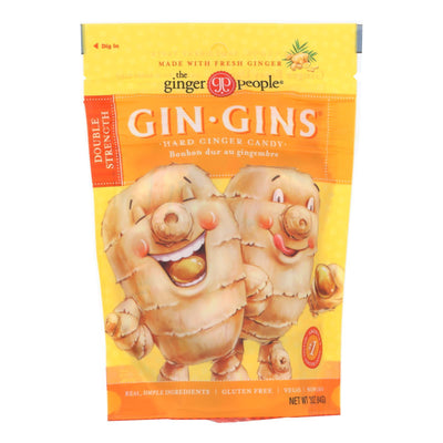 Ginger People - Gin Gins Hard Ginger Candy - Double Strength - Case Of 12 - 3 Oz. - Orca Market