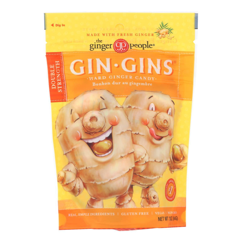 Ginger People - Gin Gins Hard Ginger Candy - Double Strength - Case Of 12 - 3 Oz. - Orca Market